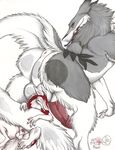  anus balls butt duo epicwang erection gay looking_back male penis presenting sergal size_difference tongue tongue_out 