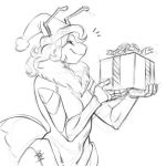  2018 anthro breasts christmas female fluffy fur gift hair holidays morsectuum ratsxteeth sketch smile solo violet_echo 