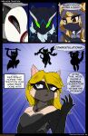 2025 absurd_res anthro ashe_marshe assassin bianca_avilov blonde_hair blue_eyes breasts canid canine canis chiasa_hito clothed clothing comic digital_media_(artwork) domestic_cat english_text felid feline felis female geara_(viroveteruscy) gloves green_eyes group hair handwear hi_res if_hell_had_a_taste implied_pregnancy kunai mammal mask open_mouth red_eyes rodent scarf sciurid speech_bubble text tree_squirrel viroveteruscy weapon wolf