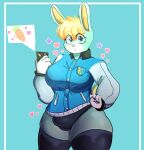 2021 animal_crossing anthro big_breasts biped blonde_hair blue_background blue_body blue_eyes blue_fur breasts bulge carrot cellphone clothed clothing crossgender digital_drawing_(artwork) digital_media_(artwork) electronics food fur gynomorph hair heart_symbol hi_res holding_cellphone holding_object holding_phone holding_smartphone intersex jacket lagomorph legwear leporid letterman_jacket locksnurf looking_at_viewer mammal mtg_crossgender mti_crossgender nails nintendo open_mouth panties pantsless phone plant portrait rabbit sasha_(animal_crossing) sharp_nails simple_background smartphone solo standing starry_eyes thick_thighs thigh_highs three-quarter_portrait topwear underwear vegetable wide_hips