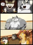 2017 anthro arena bear big_muscles breasts canid canine canis cesar_(xxsparcoxx) clothed clothing comic digital_media_(artwork) domestic_dog eyes_closed female fennec_fox fox fur gladiator grey_body grey_fur group hair headgear headwear hi_res huge_muscles kraso_(xxsparcoxx) male mammal multicolored_body multicolored_fur multiple_scenes muscular muscular_anthro muscular_male open_mouth pecs procyonid raccoon spanish_text speech_bubble teeth text toga true_fox two_tone_body two_tone_fur warrior white_body white_fur wolf xxsparcoxx