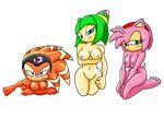  breasts cosmo_the_seedrian echidna female hedgehog mammal nude plain_background pose seedrian sega shade_the_echidna sonic_(series) sonic_team thegeckodemon unknown_artist white_background 