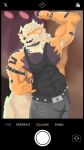4k 9:16 absurd_res anthro anthrofied arcanine armpit_hair belt black_body black_fur body_hair bottomwear bracelet camera_view canid canine clothing concert digital_drawing_(artwork) digital_media_(artwork) english_text fur generation_1_pokemon hi_res jaiba jewelry male mammal mane muscular neck_tuft necklace nintendo orange_body orange_fur pants pokemon pokemon_(species) pokemorph shirt signature singer solo spikes tail tank_top teeth teeth_showing text topwear tuft
