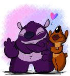  &lt;3 2019 3_fingers 4_arms 4_toes absurd_res alien arm_grab bisexual_pride_flag crossed_arms digital_drawing_(artwork) digital_media_(artwork) disney duo experiment_(species) eyes_closed fur happy head_tuft heat_(lilo_&amp;_stitch) hi_res kixx lilo_and_stitch multi_arm multi_limb orange_fur purple_fur purple_nose red_nose size_difference smile standing starryblast9 toes tuft 