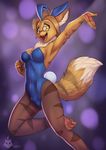  2017 anthro armpits big_breasts breasts brown_fur bulge bunny_costume canine clothed clothing costume dickgirl digital_media_(artwork) eyewear fake_ears feline fennec fox fur glasses hair hi_res hybrid intersex kirumo-kat looking_at_viewer mammal neck_tuft nipple_bulge open_mouth partially_clothed pawpads running short_hair simple_background smile solo stripes tuft yellow_eyes zarumo_the_fennecat 