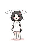  4chan ? ambiguous_gender animated black_eyes black_hair blush hair humanoid lagomorph mammal rabbit solo 