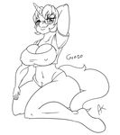  anthro appelknekten clothed clothing equine fan_character female horn looking_at_viewer mammal my_little_pony smile solo thick_thighs unicorn 