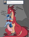  big_penis blue_hair crystal_pony_(mlp) dragon equine fan_character female feral friendship_is_magic hair heart_song horse huge_penis imminent_sex interspecies male mammal my_little_pony penis pony pussy size_difference whatsapokemon 