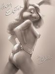  anthro breasts female lagomorph lion21 looking_at_viewer mammal nipples nude rabbit sketch small_breasts smile solo standing 