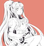  1girl breasts crown dress jewelry lailah_(tales) monochrome ponytail tales_of_(series) tales_of_zestiria very_long_hair 