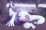  animal_genitalia anojaa anus avoid_posting blush erection feral genital_slit legendary_pok&eacute;mon looking_at_viewer lugia male nintendo penis pok&eacute;mon presenting raised_leg slit solo tapering_penis video_games 