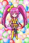  blush cure_lovely dress happinesscharge_precure! lollipop_hiphop long_hair magical_girl pink_eyes pink_hair smile twintails 