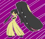  abstract_background ambiguous_gender crossed_arms digisushi hair long_hair looking_at_viewer mawile nintendo pok&eacute;mon red_eyes simple_background solo teeth video_games 