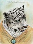  feline jewelry leopard mammal necklace rog_minotaur snow_leopard solo teeth whickers 