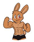  &lt;3 &lt;3_eyes 2017 4_fingers abs biceps big_head big_muscles black_nose boxer_briefs brown_fur bulge clothing digital_media_(artwork) fist flexing front_view fur happy lagomorph looking_at_viewer male mammal muscular oob open_mouth open_smile pecs rabbit rabbit_tail red_eyes simple_background smile solo standing underwear vein white_background 