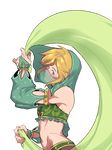  alternate_costume bandeau blonde_hair blue_eyes blush bridal_gauntlets cloth crossdressing detached_sleeves earrings gerudo_link hip_bones hips jewelry kumokumo link looking_at_viewer male_focus midriff navel otoko_no_ko pointy_ears see-through smile solo stomach the_legend_of_zelda the_legend_of_zelda:_breath_of_the_wild toned toned_male transparent_background veil 