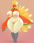  big_breasts breasts female gradient_background ho-oh legendary_pok&eacute;mon looking_at_viewer nintendo pcred566 pok&eacute;mon simple_background smile solo standing video_games wide_hips 