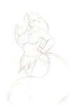  anthro breasts canine coconut female food fox fruit looking_at_viewer mammal red_theme sketch smile solo standing starfighter 