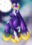  2017 3_toes anthro breasts featureless_breasts female full_moon hi_res lunala moon navel nintendo outside pok&eacute;mon pok&eacute;morph solo suirano toes video_games 