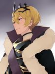  ai-wa alternate_costume armor black_eyes blonde_hair cape crown fire_emblem fire_emblem_if fur_trim leon_(fire_emblem_if) male_focus solo spoilers upper_body 