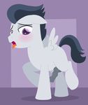  animal_genitalia animal_penis black_hair dtcx97 equine erection feathered_wings feathers friendship_is_magic fur grey_feathers grey_fur hair hooves horse male mammal my_little_pony open_mouth pegasus penis pony precum rumble_(mlp) simple_background tongue tongue_out wings young 