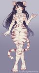  2017 albino anthro areola blush breasts cat claws eifie feline female fur hair highlights hindpaw invalid_tag long_hair long_tail mammal markings nipples paws pussy smile solo stripes thick_thighs tiger voluptuous white_fur white_tiger wide_hips 