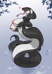  &lt;3 big_breasts black_skin blush breasts female huge_breasts kazuhiro looking_at_viewer nipples open_mouth reptile saliva scalie smile snake solo tongue tongue_out white_skin yellow_eyes 