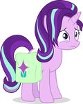 2016 absurd_res alpha_channel bag blue_eyes equine female feral friendship_is_magic hair hi_res horn mammal multicolored_hair my_little_pony sad shutterflyeqd simple_background solo starlight_glimmer_(mlp) transparent_background two_tone_hair unicorn 