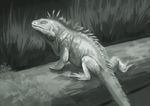  detailed_background digital_media_(artwork) feral iguana lizard reedflower reptile scalie solo spines standing 