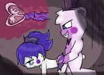  2016 2017 animatronic anthro ballora_(fnafsl) bear black_nose blue_eyes blue_hair blush bow_tie breasts clothing cum cum_in_pussy cum_in_uterus cum_inside digital_media_(artwork) e-01 female five_nights_at_freddy&#039;s funtime_freddy_(fnafsl) fur hair hat humanoid machine male mammal multicolored_fur not_furry nude open_mouth purple_fur pussy pussy_juice robot simple_background sister_location smile teeth uterus video_games white_body white_fur 
