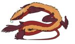  ambiguous_gender dragon eastern_dragon feral fur red_fur reedflower simple_background solo tan_fur white_background 