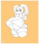  2017 anthro areola ber00_(artist) big_breasts breasts cleavage clothed clothing cream_the_rabbit erect_nipples female huge_breasts lagomorph mammal nipple_bulge nipples rabbit solo sonic_(series) under_boob 