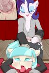  2017 ahegao all_fours anal anal_penetration clothing coco_pommel_(mlp) doggystyle female friendship_is_magic from_behind_position intersex looking_pleasured my_little_pony open_mouth panties penetration pussy rarity_(mlp) saurian_(artist) sex tongue tongue_out underwear 