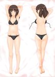  amagami arm_pillow ass barefoot bikini blush bow_bikini breasts brown_eyes brown_hair crossed_ankles groin highres looking_at_viewer lying navel on_back on_stomach short_hair sideboob small_breasts smile swimsuit takemi_kaoru tanaka_keiko thighs 