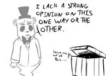  2015 animatronic anthro bear black_and_white bow_tie box dialogue duo english_text five_nights_at_freddy&#039;s five_nights_at_freddy&#039;s_2 ghost golden_freddy_(fnaf) hat inkyfrog machine male mammal marionette_(fnaf) monochrome robot simple_background solo_focus spirit text top_hat video_games white_background 