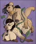  all_fours anthro black_hair breasts brown_eyes dickgirl dickgirl/dickgirl doggystyle from_behind_position hair hyena intersex intersex/intersex mammal sex sigil tattoo tentacles two zahlo zephyr_the_hyena 