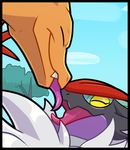  2017 blitzdrachin charizard dragon kissing licking nintendo noivern pok&eacute;mon tongue tongue_out video_games wyvern 