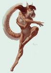  5_fingers alsareslynx ambiguous_gender anthro brown_hair featureless_crotch feline hair lynx mammal nude simple_background solo white_background 