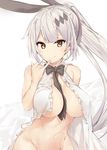  cleavage five-seven girls_frontline no_bra nopan open_shirt silver_(chenwen) 