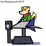  animated arwing canine fox_mccloud fur mammal neckerchief nintendo simple_background star_fox ventkazemaru video_games whiskers yellow_fur 