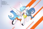  blue_hair cutie_mark equine fan_character feathered_wings feathers female feral green_eyes hair hooves mammal my_little_pony pegasus queenbloodysky solo white_feathers wings 
