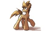  blue_eyes brown_fur brown_hair cutie_mark doctor_whooves_(mlp) equine feral friendship_is_magic fur hair hooves male mammal my_little_pony queenbloodysky simple_background smile solo standing white_background 