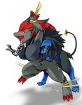  &#12501;&#12455;&#12531; bdsm blush bondage bound cum doggystyle dripping female from_behind furry luxray male nintendo pok&#233;mon pokemon saliva sex straight tongue tongue_out video_games zoroark 