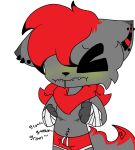 about_to_vomit anthro bandage bandaged_arm bodily_fluids boxers_(clothing) bulge canid canine canis clothing ear_piercing emetophilia emo_haircut gloomdog kerchief male mammal mastectomy_scar onomatopoeia piercing scar solo sound_effects tenting text underwear v3sterp0nk vomit wolf