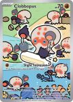  anchor animal_focus artist_name card_(medium) character_name clobbopus company_name copyright_name copyright_notice coral english_text grass hitting log message_in_a_bottle motion_blur motion_lines no_humans official_art pokemon pokemon_(creature) pokemon_card pokemon_focus pokemon_tcg rock sand third-party_source trading_card usgmen water 