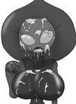  alien big_breasts breasts cum cum_in_mouth cum_inside cum_on_breasts cum_on_face female flatwoods_monster monochrome suraguma 