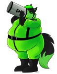 2020 alpha_channel anthro arms_bent barrel beastofeuthanasia belly big_belly black_boots black_clothing black_eyebrows black_footwear black_gloves black_hair black_handwear black_sclera black_tail boots canid canine cheek_tuft clothing colored dated digital_drawing_(artwork) digital_media_(artwork) dipstick_tail double_chin drinking english_description eyebrow_through_hair eyebrows eyewear facial_tuft fluffy fluffy_tail footwear fox full-length_portrait glasses gloves green_eyes green_hair green_inner_ear green_jumpsuit green_tail_tip grey_eyewear grey_glasses hair half-closed_eyes handwear hazard_symbol hi_res holding_barrel light lighting long_tail male mammal marcus_octavius_flynn markings motion_lines narrowed_eyes obese obese_anthro obese_male overweight overweight_anthro overweight_male portrait radiation_symbol radioactive_waste shaded shoes short_hair signature solo standing symbol tail tail_markings thick_thighs translucent translucent_hair tuft two_tone_tail