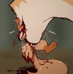 3_toes absurd_res amputated_leg anthro barefoot blood blood_splatter bodily_fluids bottomwear buckteeth canid canine clenched_teeth clothed clothing duo dying e254e eating feet female fluffy fluffy_tail fox freckles genitals gore hard_vore hi_res imminent_death loincloth male mammal mochi_(e254e) mutilation onomatopoeia pain peril pussy rodent ryona saliva scared sciurid screaming sharp_teeth soles sound_effects struggling tail teeth text toes tree_squirrel upskirt vore wounded