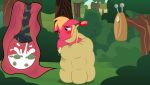 absurd_res animal_genitalia animal_penis badumsquish big_macintosh_(mlp) blonde_hair blush bodily_fluids cum duo earth_pony egg equid equine equine_genitalia equine_penis female feral forest friendship_is_magic gem genital_fluids genitals green_eyes hair hasbro hi_res hooves horse impregnation like_like male male/female mammal my_little_pony outside penis plant pony red_body shrub tree yoke