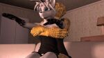 16:9 anthro canid canine clothed clothing duo eyes_closed female fox hair half-closed_eyes hi_res hug hugging_another inside joker0 leo_(atoastedorange) male male/female mammal narrowed_eyes reptile scales scalie smile snake snake_(petruz) white_body widescreen yellow_body